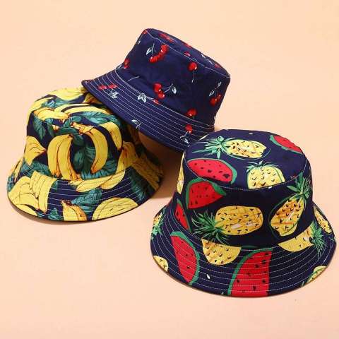 wholesale print plain cheap high quality fashion men&women fisherman  reversible  bucket hat cotton